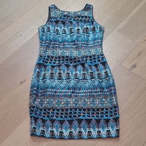 NWT White House Black Market Dress Women's sz 8 Embroidered Floral Tank Dress